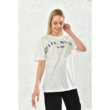 Moviment Beyaz Create Moment Baskılı T-Shirt