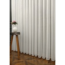 Evdepo Home Kullanıma Hazır 1/3 Sık Pile Tül Perde Tek Kanat - Ekru 110 x 240 cm