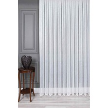 Evdepo Home Kullanıma Hazır 1/2,5 Normal Pile Tül Perde Tek Kanat - Ekru 170 x 250 cm