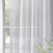 Evdepo Home Kullanıma Hazır Ekstraforlu Pilesiz Tül Perde Tek Kanat - Ekru 140 x 250 cm