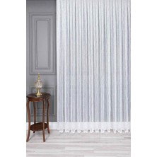 Evdepo Home Kullanıma Hazır Ekstraforlu Pilesiz Tül Perde Tek Kanat - Ekru 100 x 250 cm