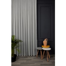 Evdepo Home Kullanıma Hazır 1/3 Sık Pile Tül Perde Tek Kanat - Ekru 130 x 270 cm