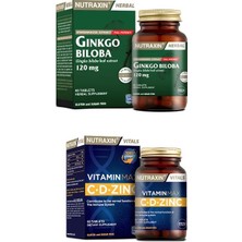 Nutraxin Ginkgo Biloba 60 Tablet + Vitamin Max (C ,D, Zinc) 60 Tablet