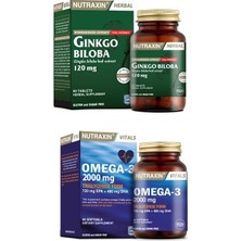 Nutraxin Ginkgo Biloba 60 Tablet+Omega-3 2000 Mg 60 Yumuşak Kapsül
