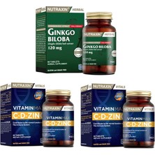 Nutraxin Ginkgo Biloba 60 Tablet + Vitamin Max (C,D,Zinc) 60 Tablet X2 Adet