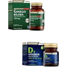 Nutraxin Ginkgo Biloba 60 Tablet + D3 Vitamini 1000 Iu 120 Tablet