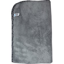 Spark (1 Adet) 2316 Mikrofiber Peluş Oto Kurulama ve Temizlik Bezi Büyük Boy 60X90 Cm. Gri