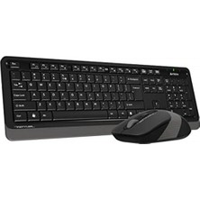 A4Tech A4 Tech FG1010 2.4g Q Türkçe Fn-Multimedya Klavye + Optik 2000Dpi Mouse Siyah / Gri Kablosuz Set