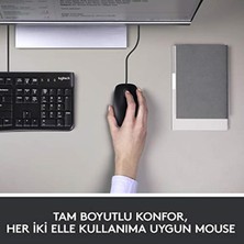 Logitech MK120 USB Kablolu Klavye Mouse Seti Tam Boyutlu Sağ ve Sol Elle Kullanıma Uygun M