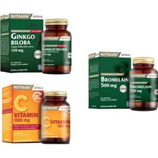 Nutraxin Ginkgo Biloba 60 Tablet + Bromelain 60 Kapsül + C Vitamini 1000 Mg 30 Tablet
