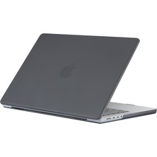 Codegen Apple 14" Macbook Pro M1 A2442 Siyah Carbon Fiber Dizayn Kılıf Koruyucu Kapak CMPTF-142B