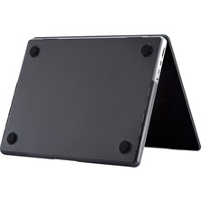 Codegen Apple 14" Macbook Pro M1 A2442 Siyah Carbon Fiber Dizayn Kılıf Koruyucu Kapak+Film