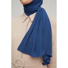 Armine Trend Medine Ipeği Şal 70X200 - Koyu Indigo