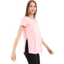 Raru Kadın %100 Pamuk T-Shirt Fumus Pembe