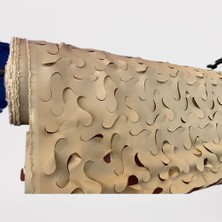 Pamukkale Branda Bej Renk Kamuflaj Örtü Ağ - Gölgelik Dekoratif File Dikişli 1,5 M x 5 M