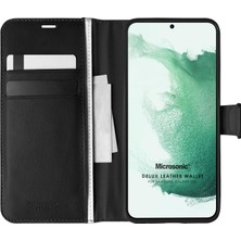 Microsonic Samsung Galaxy S22 Kılıf Delux Leather Wallet Siyah