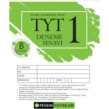 Pegem Akademi Yayıncılık 2022 TG TYT Deneme Sınavı-1 B Kitapçığı