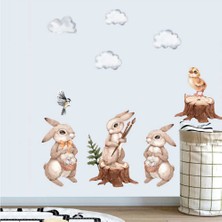 Piksel Grafik Tavşan Dostlar Çocuk Odası Duvar Sticker