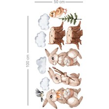 Piksel Grafik Tavşan Dostlar Çocuk Odası Duvar Sticker