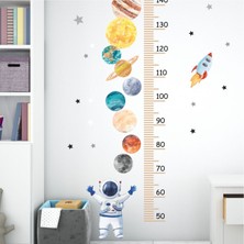 Piksel Grafik Gezegenler Boy Ölçer Çocuk Odası Duvar Sticker