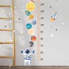 Piksel Grafik Gezegenler Boy Ölçer Çocuk Odası Duvar Sticker