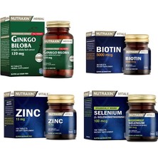 Ginkgo Biloba 60 Tablet+Selenyum 100 Tablet+ Biotin 30 Tablet+ Çinko 100 Tablet