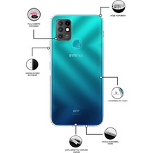Caseworld Infinix Hot 10 ile Uyumlu Kapak Tıpalı Kamera Korumalı Şeffaf Premier ile Uyumlu Kılıf