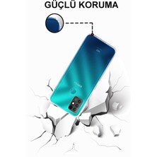 Caseworld Infinix Hot 10 ile Uyumlu Kapak Tıpalı Kamera Korumalı Şeffaf Premier ile Uyumlu Kılıf