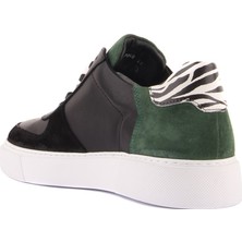Sail Lakers - Siyah Deri, Yeşil Süet Erkek Sneaker