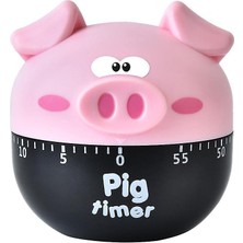 La Vie Design Yaratıcı Mekanik Cartoon Pig Timer 60 Dakika Sevimli Plastik Zamanlayıcı