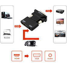 Faween HDMI To VGA Kablo Çevirici Dönüştürücü Adaptör HDMI Ses Destekli