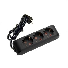 Viko Multi-Let 3'lü Grup Priz Topraklı Çocuk Koruma 5 Metre Siyah