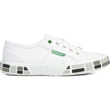 Benetton® | BN-30691-3114 Beyaz Siyah - Kadın Spor Ayakkabı