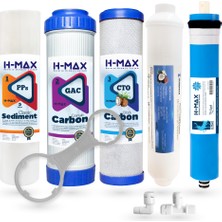 H-Max Açık Kasa Su Arıtma Cihazı 5'li Filtre Seti H-Max Membran