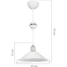 Modelight Maya Beyaz/krom Tekli Yemek Odası Oturma Odası Salon Mutfak Avize