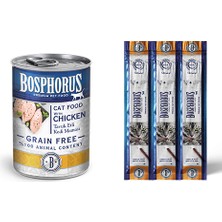 Bosphorus Tavuk Etli Tahılsız Kedi Maması 415 gr + Hindi Etli ve Mayalı Kedi Ödülü