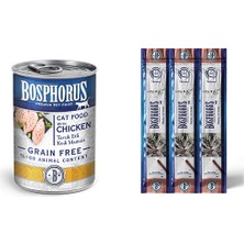 Bosphorus Tavuk Etli Tahılsız Kedi Maması 415 gr + Ton Balıklı ve Karidesli Kedi Ödülü