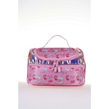 Kaukko Kids & Love Flamingo Aynalı Simli Beslenme Çantası 24X15X15 (L7066)