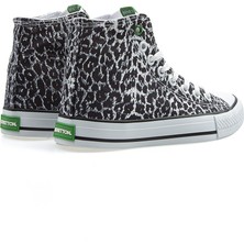 Benetton® | BN-30190 - 3374 Beyaz Leopar - Kadın Spor Ayakkabı