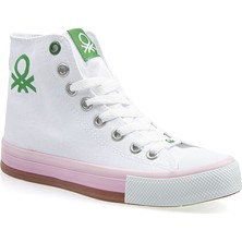 Benetton® | BN-30189 - 3374 Beyaz Pudra - Kadın Spor Ayakkabı