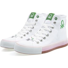 Benetton® | BN-30189 - 3374 Beyaz Pudra - Kadın Spor Ayakkabı