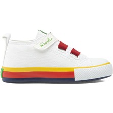 Benetton | BN-30649 - 3394 Beyaz Kırmızı - Çocuk Spor Ayakkabı