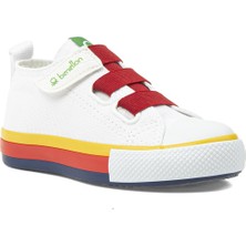 Benetton | BN-30649 - 3394 Beyaz Kırmızı - Çocuk Spor Ayakkabı