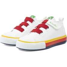 Benetton | BN-30649 - 3394 Beyaz Kırmızı - Çocuk Spor Ayakkabı