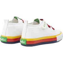 Benetton | BN-30649 - 3394 Beyaz Kırmızı - Çocuk Spor Ayakkabı