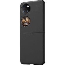 Microcase Huawei P50 Pocket Için Mat Yüzey Plastik Koruma Sert Kılıf -Siyah