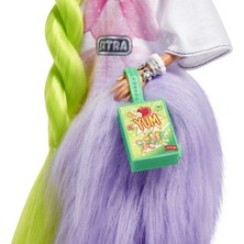 Barbie Extra - Neon Saçlı Bebek, Büyük Beden Tişörtlü ve Taytlı, Neon Yeşil Renk Çok Uzun Saçlı, Bükülebilen Esnek Eklemli, Hayvan Dostu Papağan ve Aksesuarlar, 3 Yaş ve Üzeri HDJ44