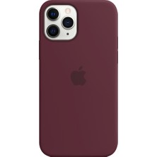 NFZ Apple iPhone 11 Pro Silikon Kılıf Logolu Lansman Kılıf -Bordo