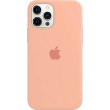 NFZ Apple iPhone 12 Pro Silikon Kılıf Logolu Lansman Kılıf -Toz Pembe