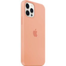 NFZ Apple iPhone 12 Pro Silikon Kılıf Logolu Lansman Kılıf -Toz Pembe